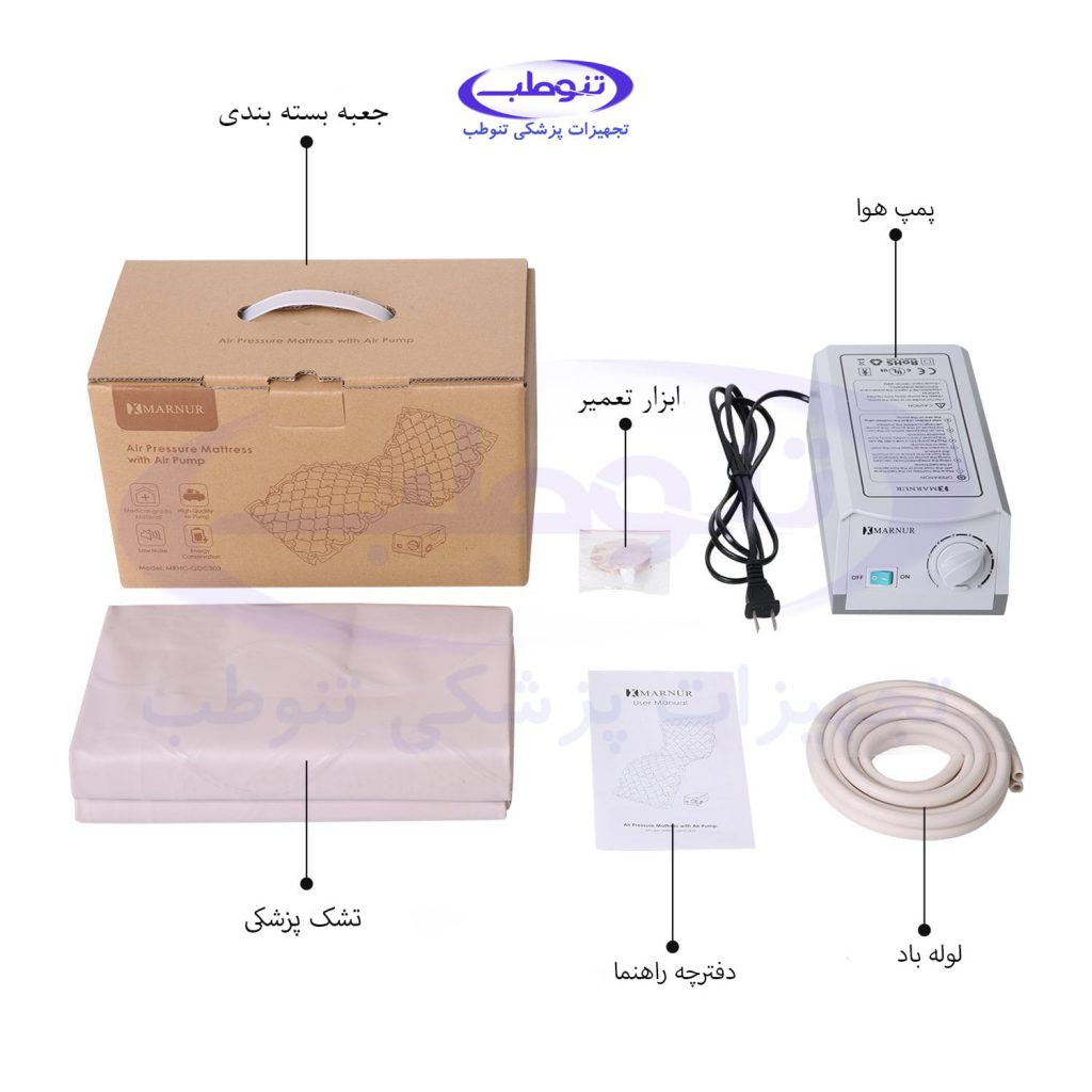 محتویات داخل بسته بندی تشک مواج